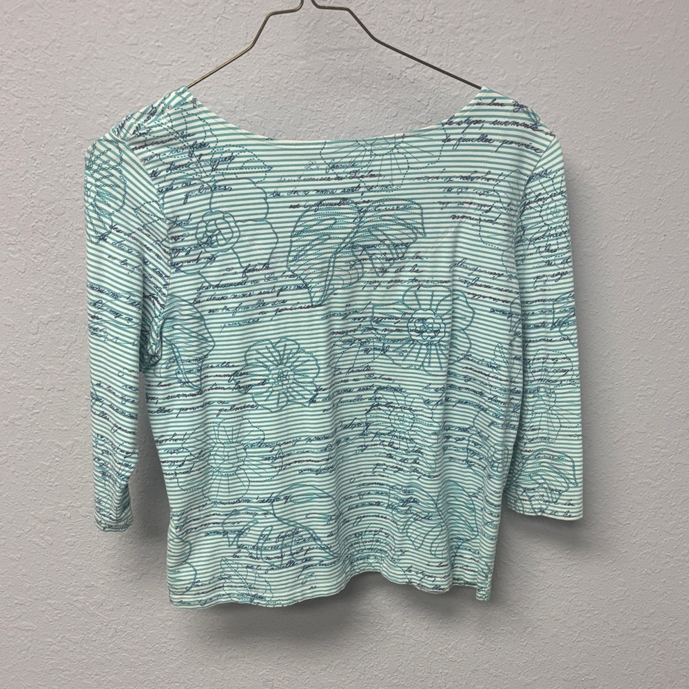 Lark Lane W’s Petite Floral Striped Long Sleeve Top - Picture 6 of 7